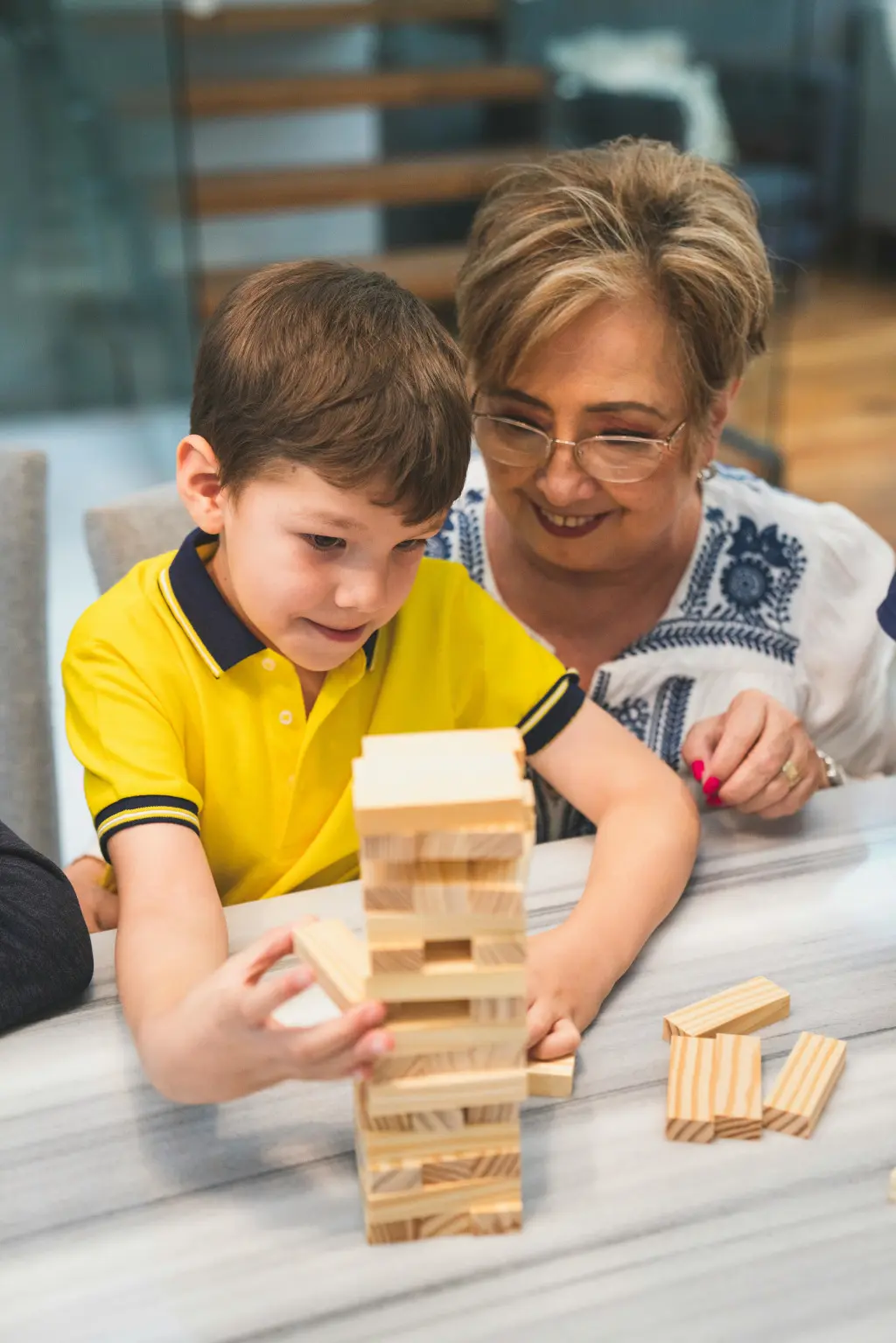 Granny playing with a child